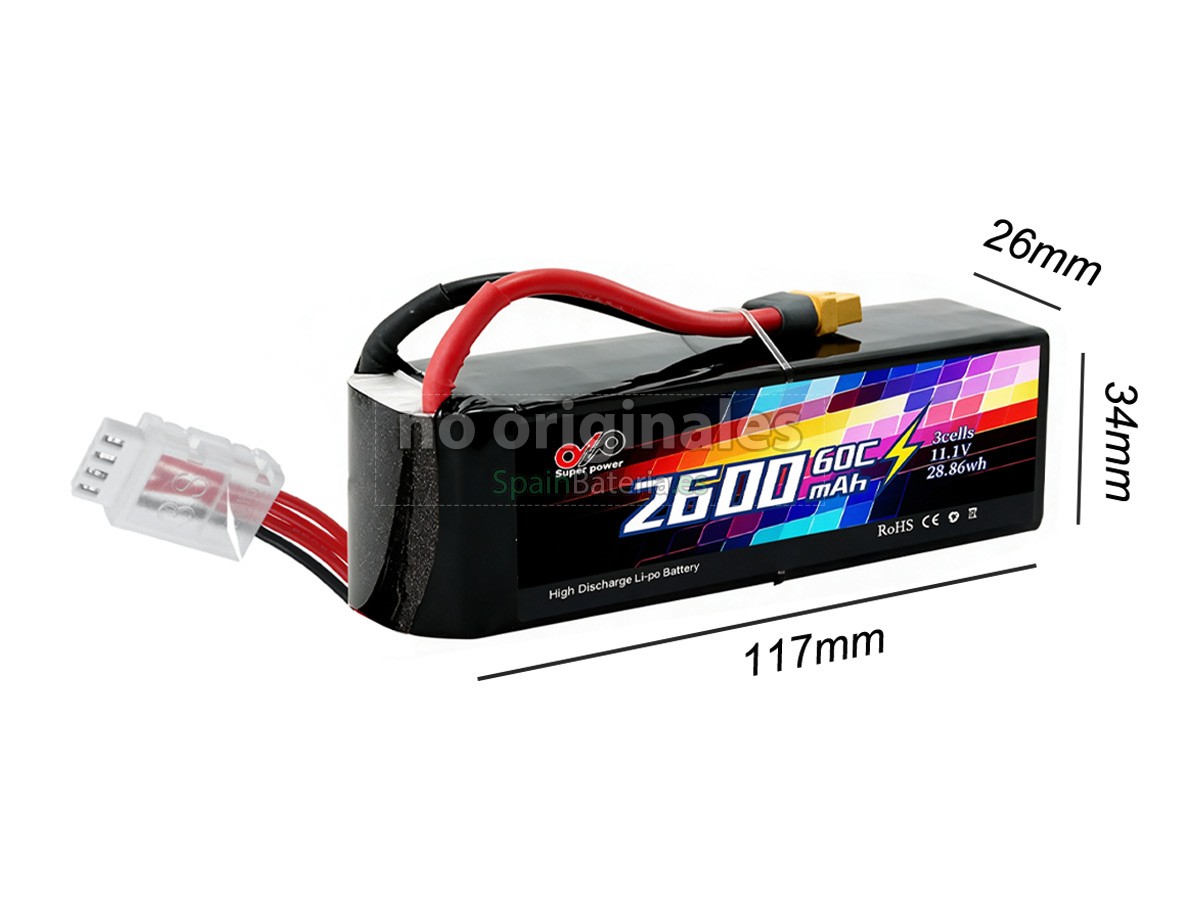 Batería para Vuelo inteligente AolsteCell 11.1V 2600MAH 60C XT60