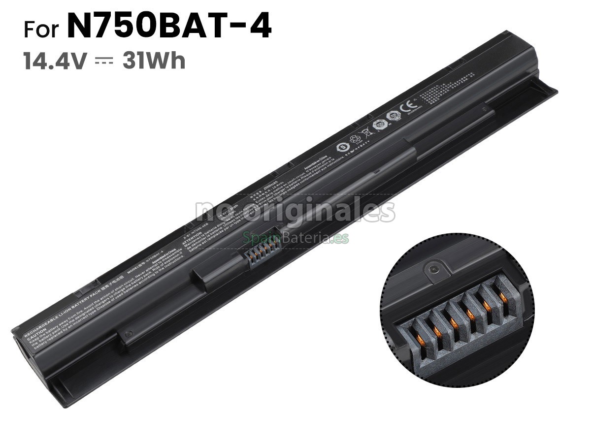 Batería para Clevo N750BAT-4