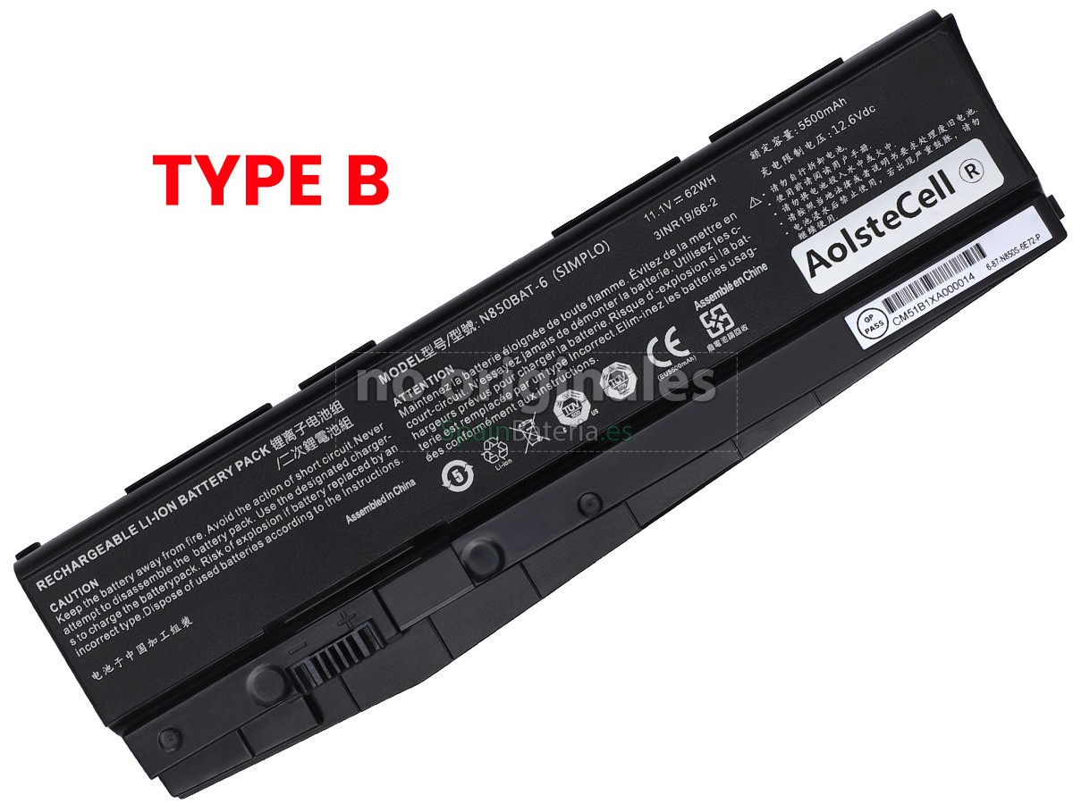 Batería para Clevo 6-87-N850S-4C4