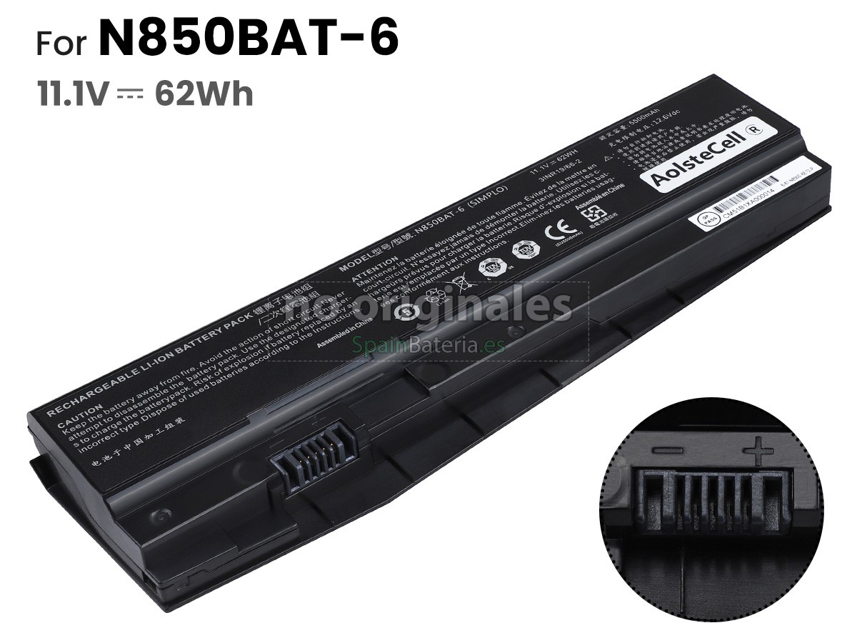 Batería para Clevo 6-87-N850S-4C4