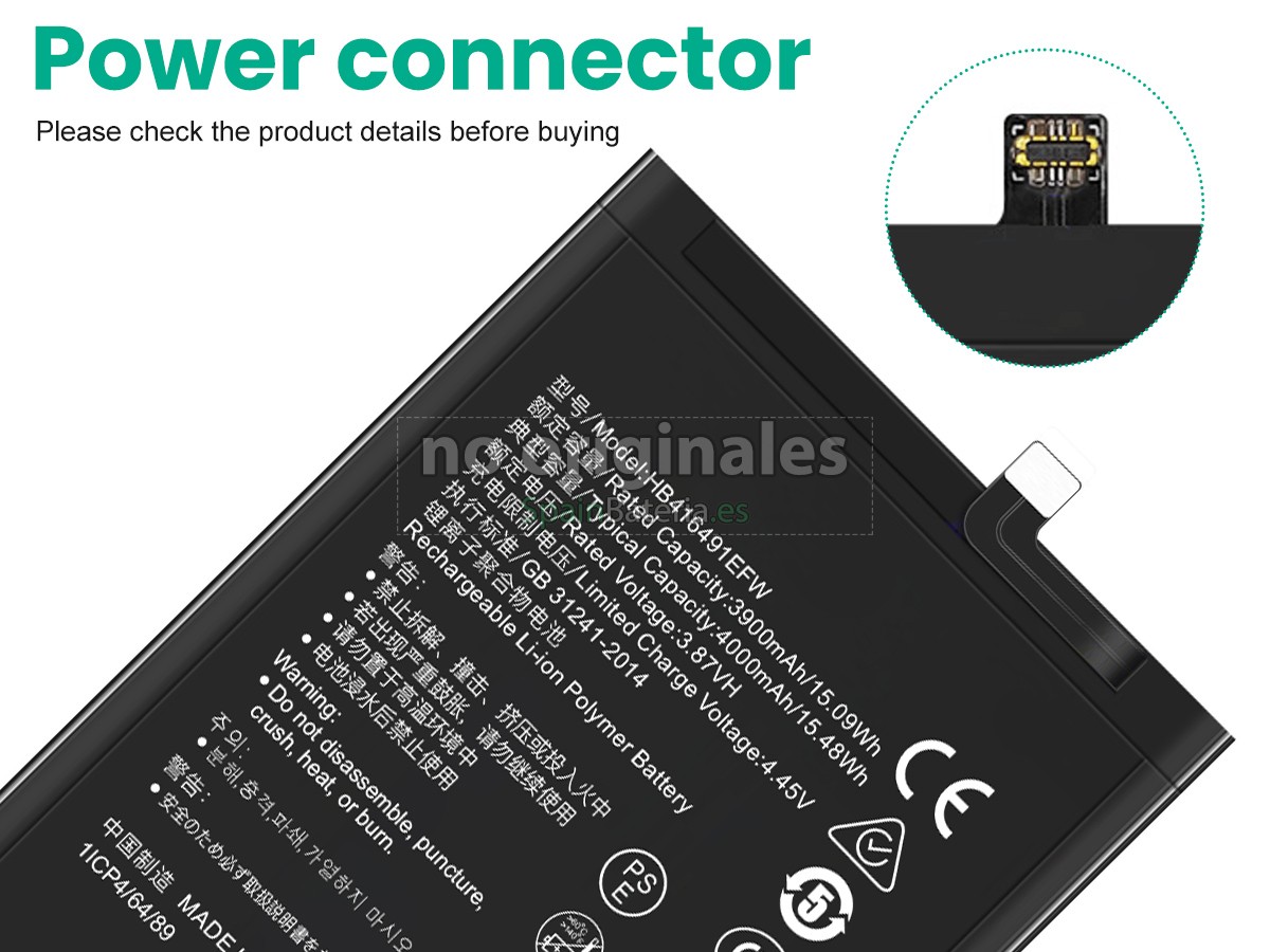 Batería para Honor HB416491EFW