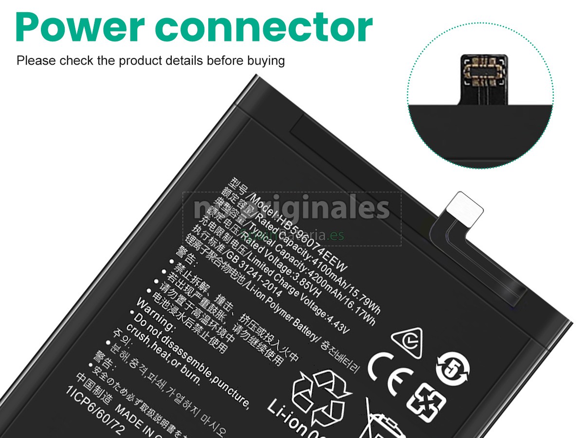 Batería para Huawei HB596074EEW