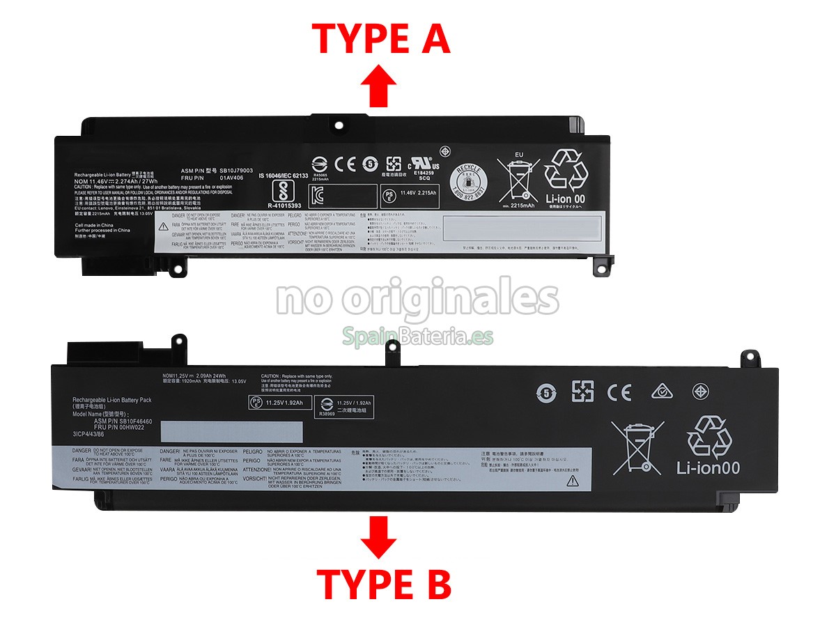 Batería para Lenovo ThinkPad T470S 20HF005RMN