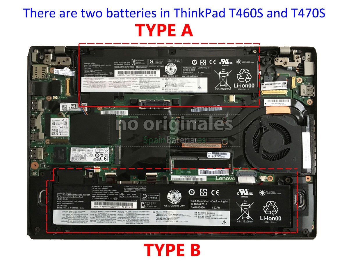 Batería para Lenovo ThinkPad T470S 20HF005RMN