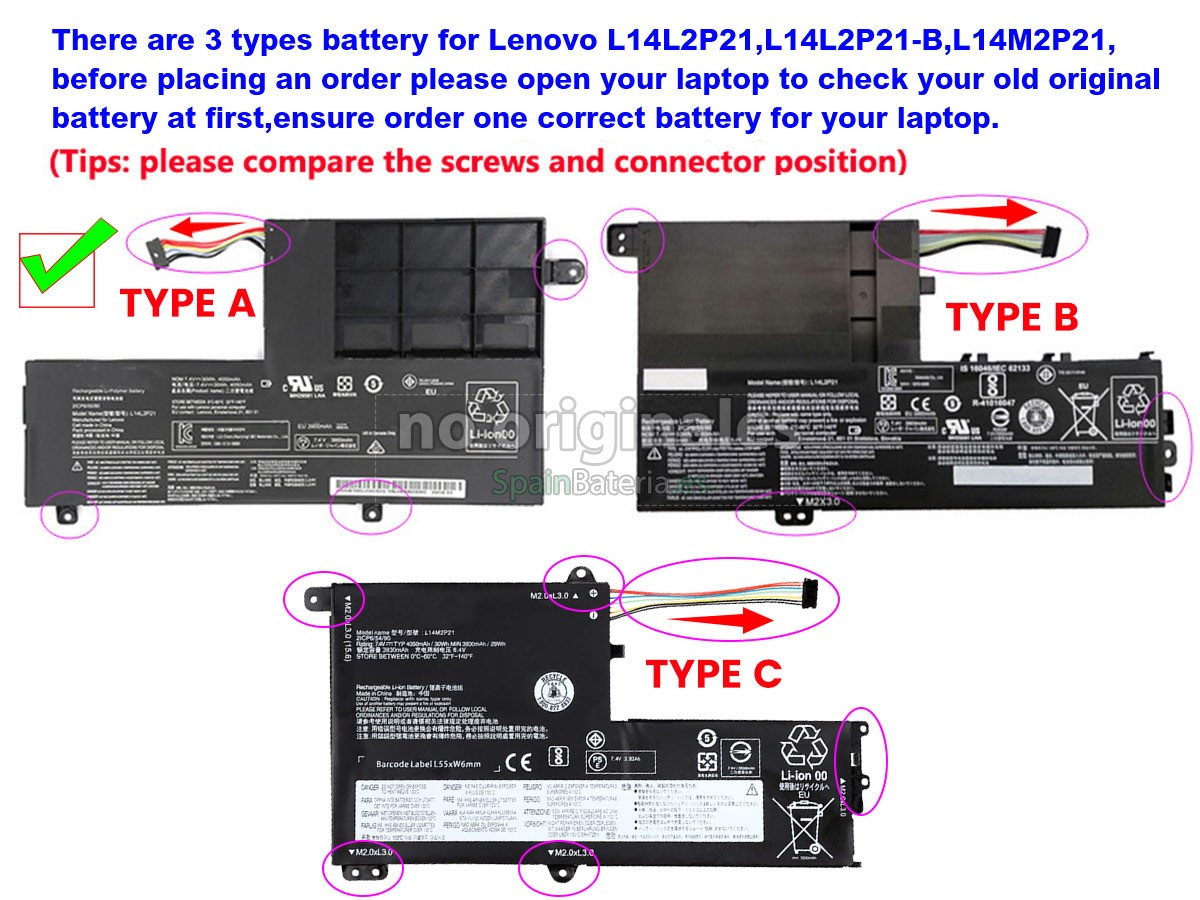 Batería para Lenovo L14M2P21(2ICP6/54/90)