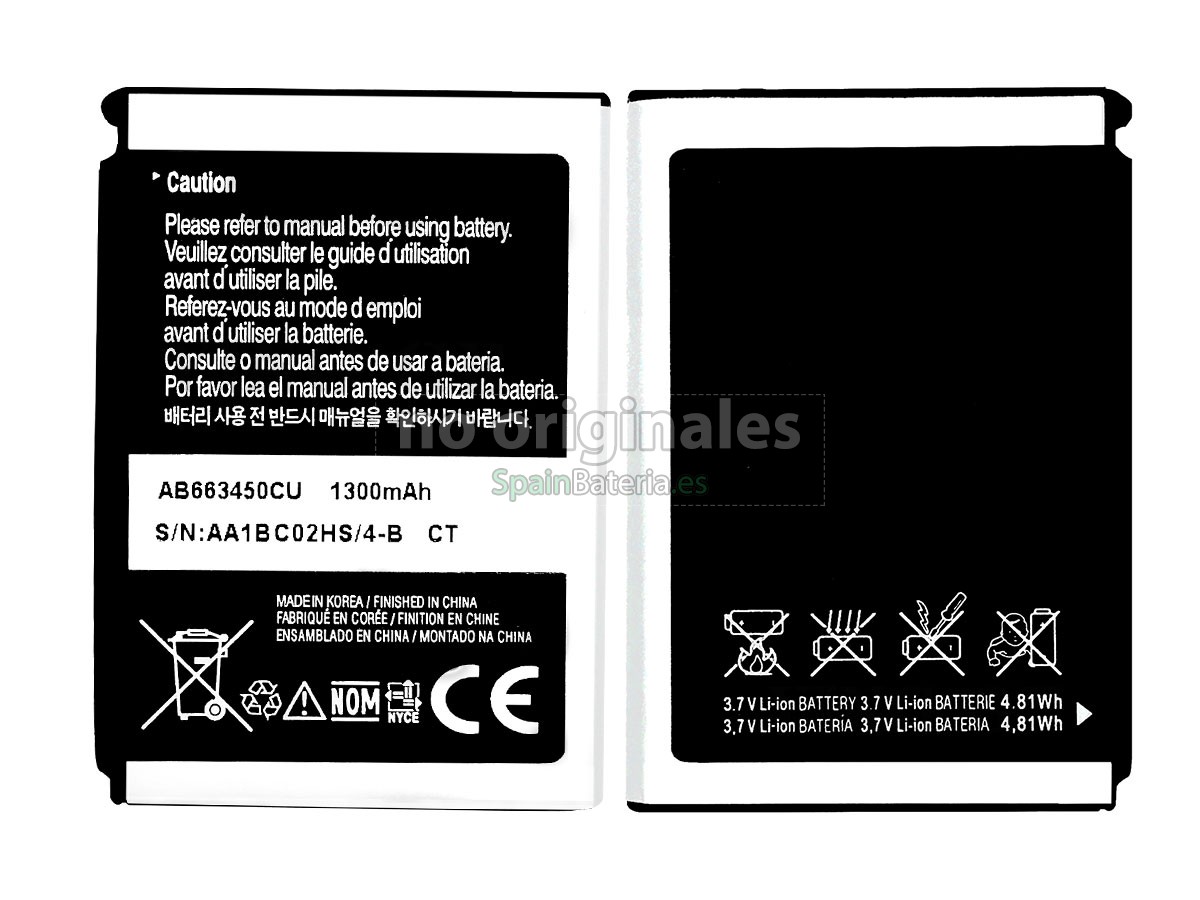 Batería para Samsung GT-C6625V