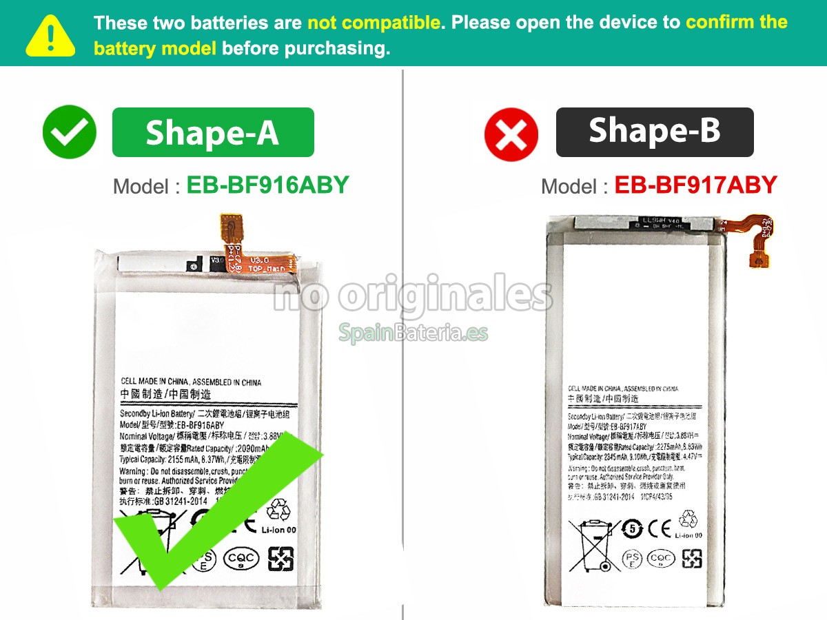 Batería para Samsung SM-F916U1