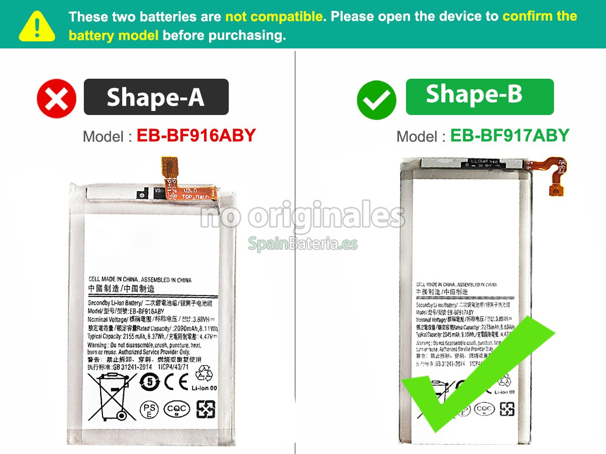 Batería para Samsung SM-F916U1