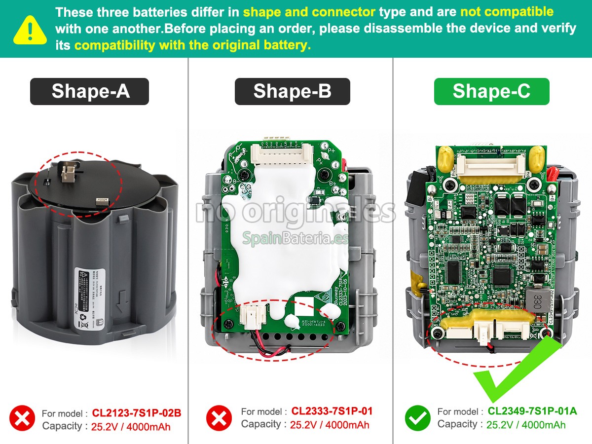 Batería para Aspiradora Tineco FW28030ECN