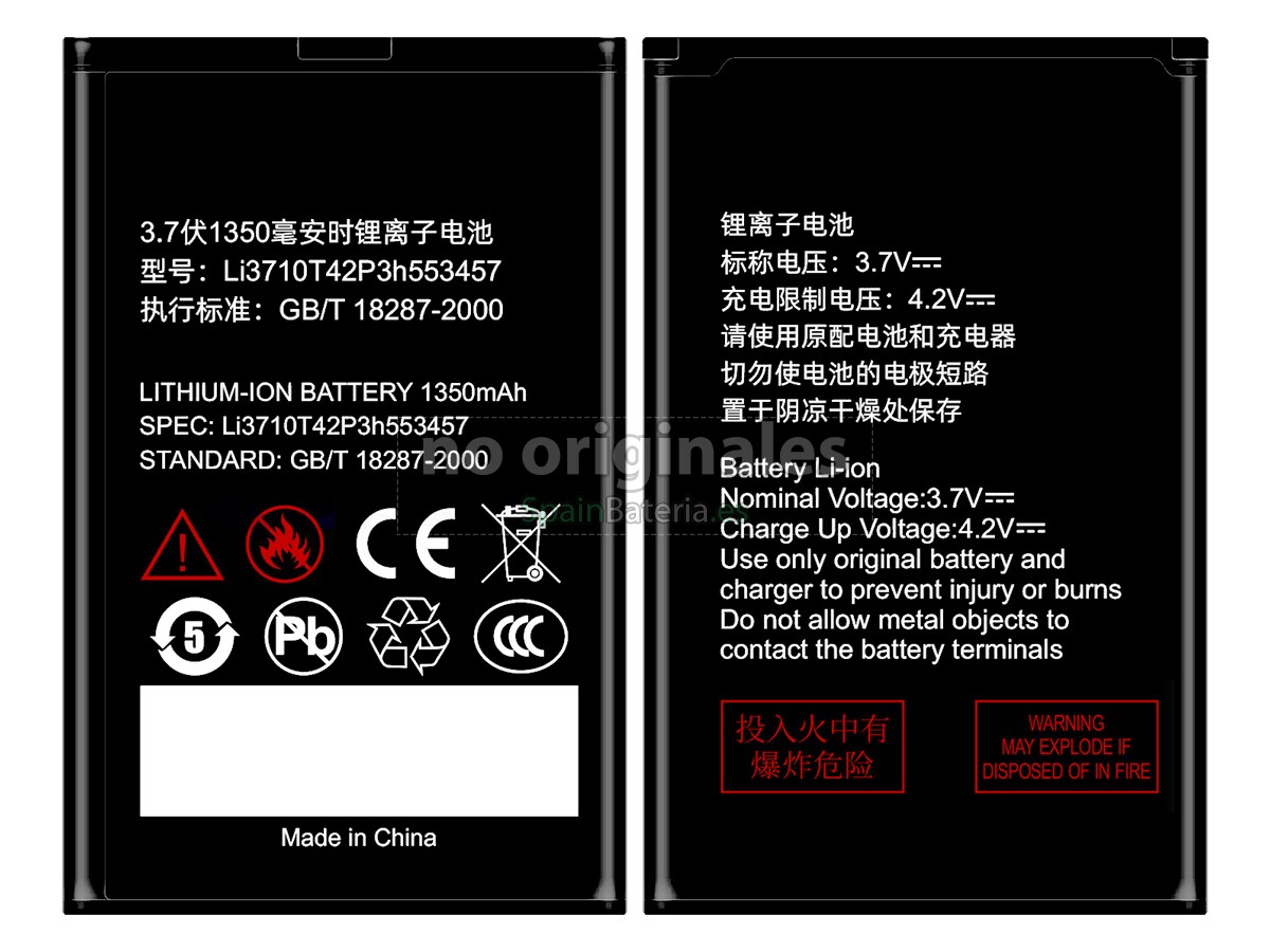 Batería para ZTE LI3710T42P3H553457
